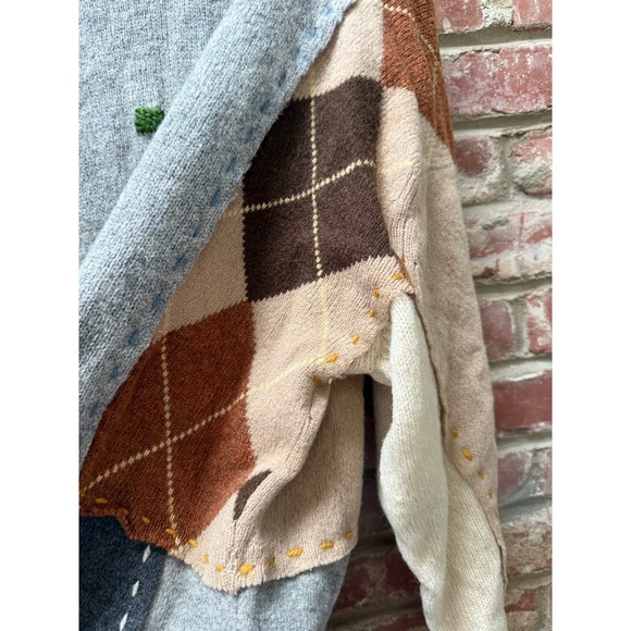 AS‎ IS Crispina FFrench Designs OS Handmade Patchwork Art-to-Wear Hoodie Sweater - Picture 6 of 16